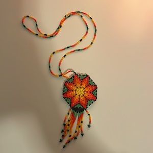 Hand beaded huichol necklace